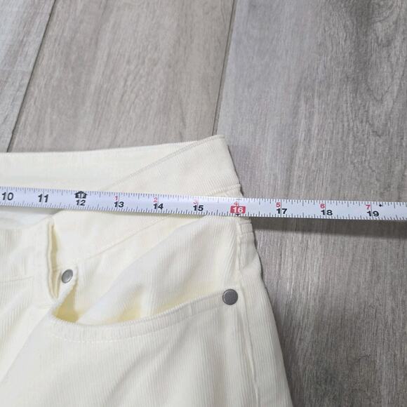 BRAND NEW! EILEEN FISHER COTTON VELVETEEN STRAIGHT LEG JEANS Beige SIZE 12 - Picture 4 of 11